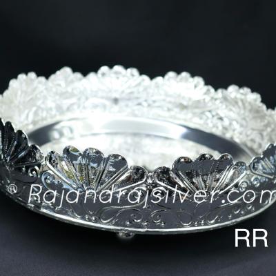 German Silver Unique Lotus 10 Inch tray (silver) 5005