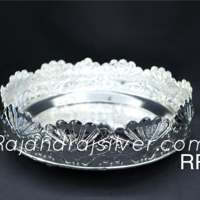 German Silver Unique Lotus 10 Inch tray (silver) 5005