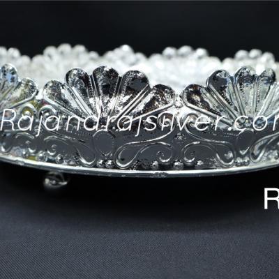 German Silver Unique Lotus 10 Inch tray (silver) 5005