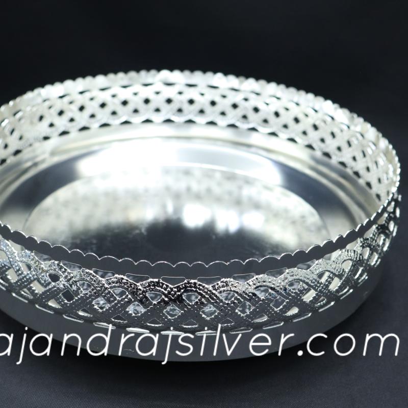 German Silver round tray 10 Inch (silver) 5003