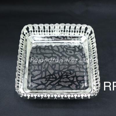 German Silver Square tray 5 Inch (Silver) 5026