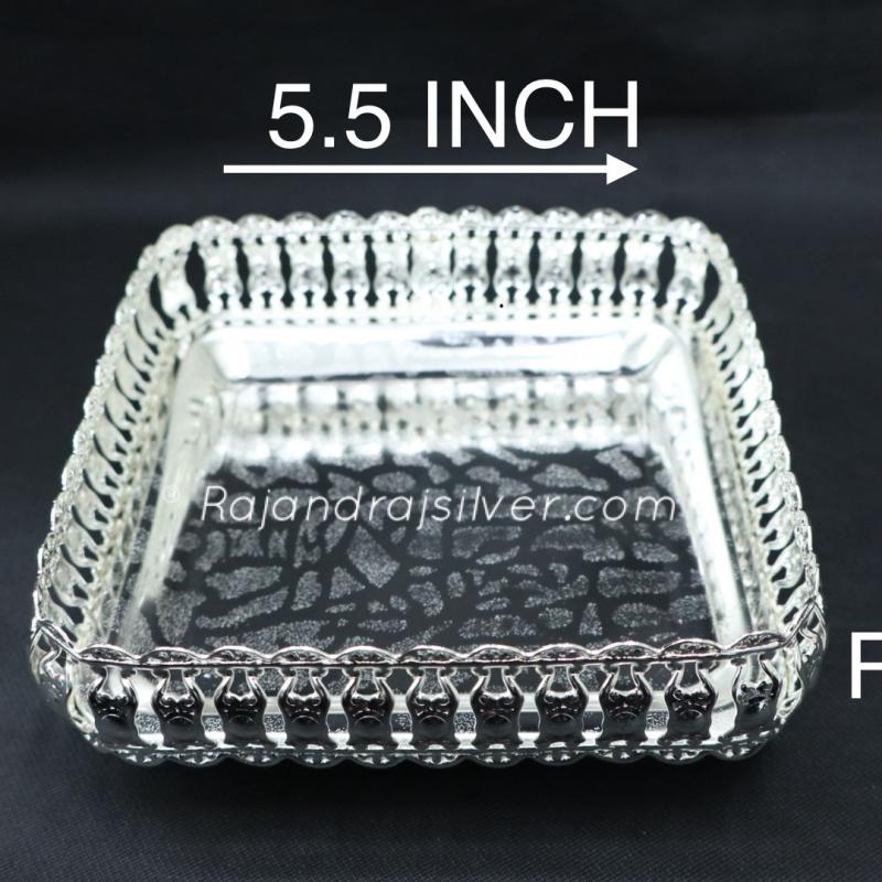 German Silver Square tray 5 Inch (Silver) 5026