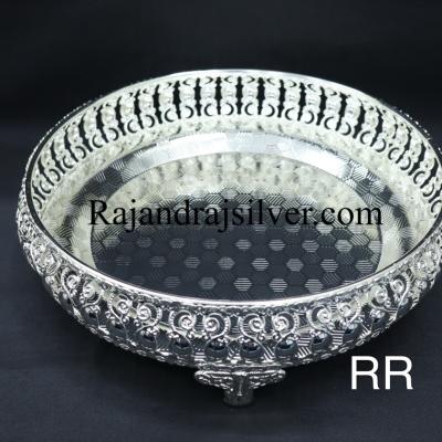 German Silver Round Tray 10 Inch (Silver) 5275