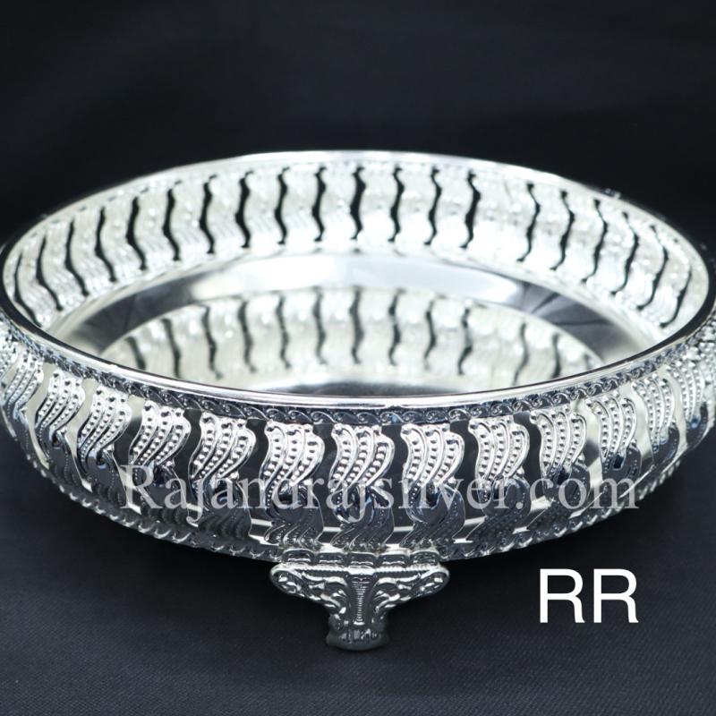 German Silver Round Tray 10 Inch (Silver) 5296