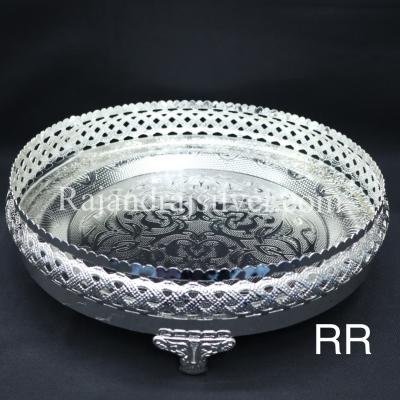 German Silver Round Tray 10 Inch (Silver) 5299