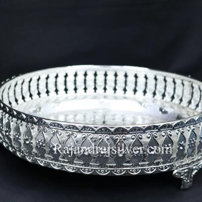 German Silver Round Tray 10 Inch (Silver) 5292