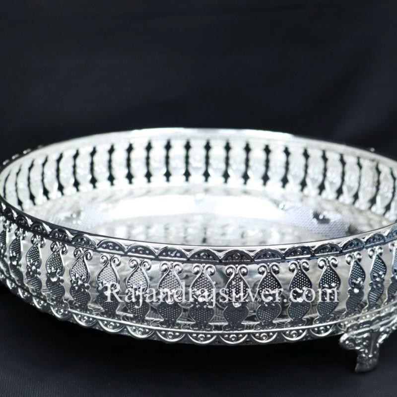 German Silver Round Tray 10 Inch (Silver) 5292