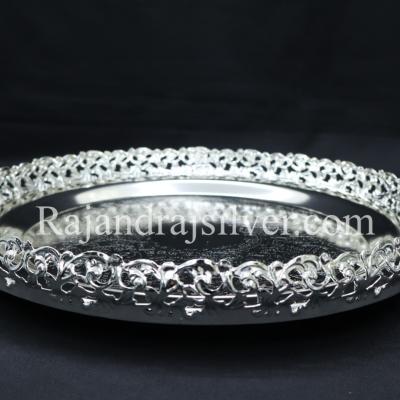 German Silver Round Tray 12 Inch (Silver) 5039