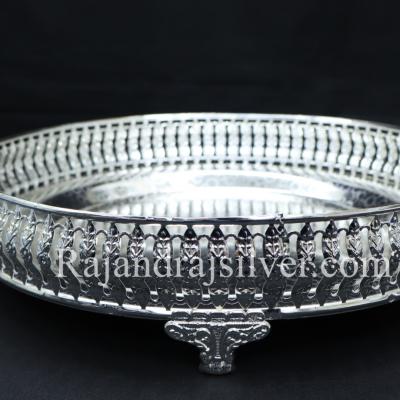 German Silver Round Tray 12 Inch (Silver) 5267