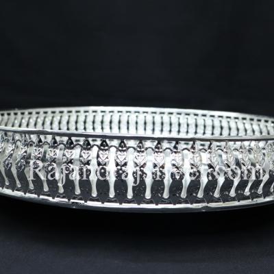 German Silver Round Tray 12 Inch (Silver) 5267