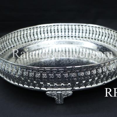 German Silver Round Tray 12 Inch (Silver) 5267