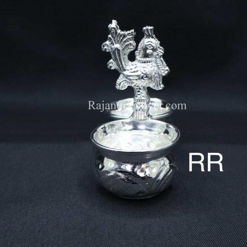 German Silver 2 In 1 Panchwala Kumkum Holder